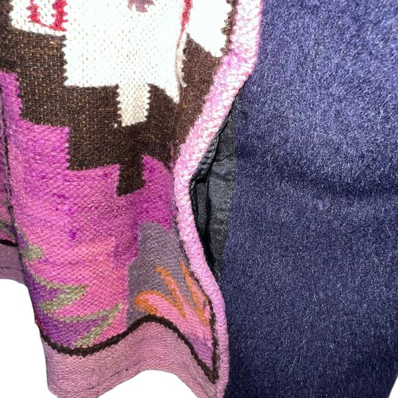 Inkas Jacket Alpaca Wool Handmade Coat Southwestern Aztec Tribal Peru Large - Picture 12 of 14